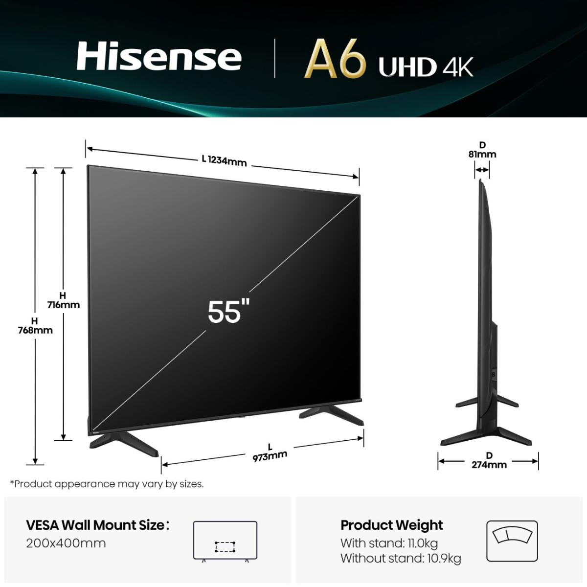 HISENSE TV 55 '' A6Q | UHD Smart TV 4K 60 Hz - Image 2